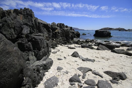 Beaches and harbour near Bahia Inglesia, Caldera, Chile