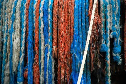 stock pictures of ropes used in ships for protection