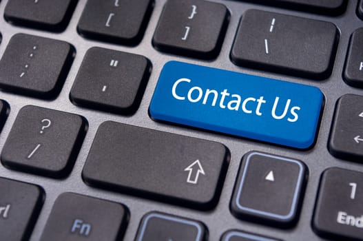 A contact us message on enter key of keyboard, for online communications.