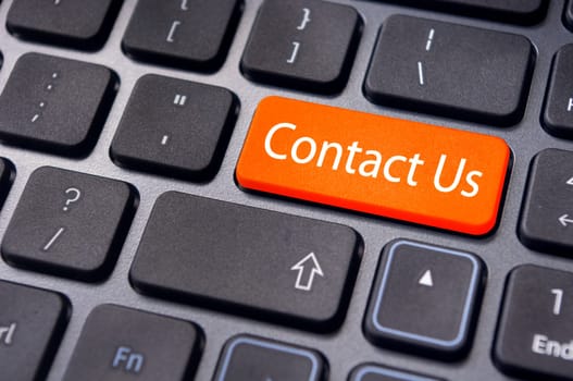 A contact us message on enter key of keyboard, for online communications.