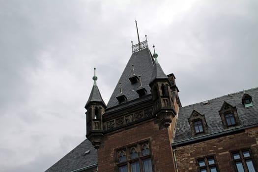 Wernigerode Castle in the rain