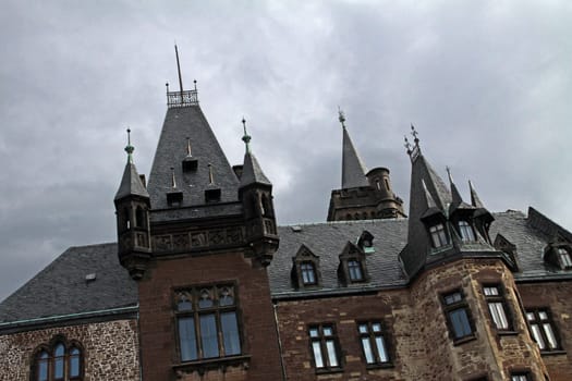 Wernigerode Castle in the rain