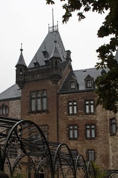 Wernigerode Castle in the rain