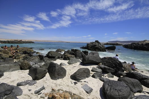 Beaches and harbour near Bahia Inglesia, Caldera, Chile