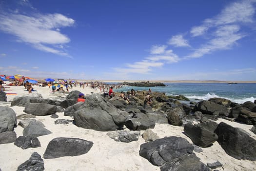 Beaches and harbour near Bahia Inglesia, Caldera, Chile
