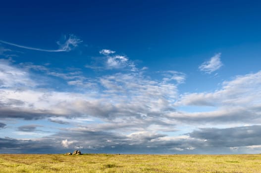 Vast plains of the Alentejo country in spring, Portugal