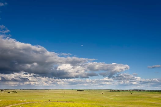 Vast plains of the Alentejo country in spring, Portugal