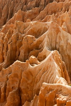 Sandstone cliffs detail in Gale beach, Comporta , Portugal