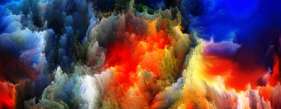 Fractal Garden series. Composition of colorful fractal patterns and rich textures on the subject of creativity,  imagination and art