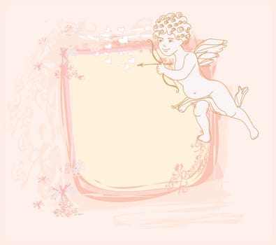 happy valentine's day card with cupid