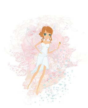 beautiful fairy with magic wand vector graphic