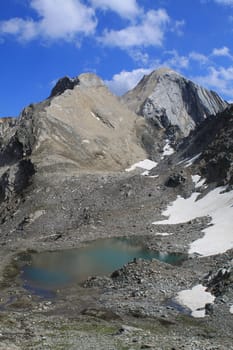 View of Hohe Weiß and Kleine Weisse from the Stettiner Hütte