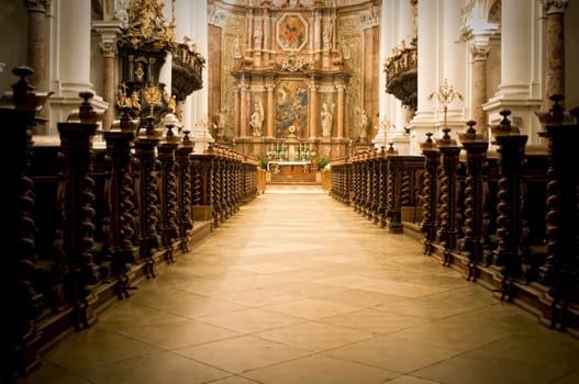 View to a baroque Altar in an austrian Abbey