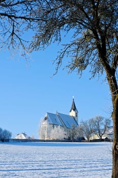 Church in Winter Landscape taken in Upper Austria