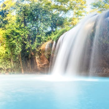 Beautiful Prenn waterfall in Vietnam.