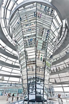 BERLIN - SEPTEMBER 24 : Dome Reichstag at Berlin September 24th, 2011 in Berlin Germany