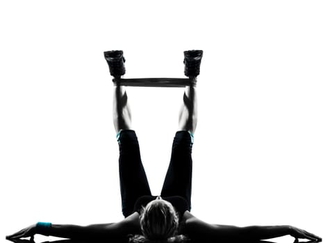 one woman exercising workout fitness aerobic exercise posture on studio isolated white background