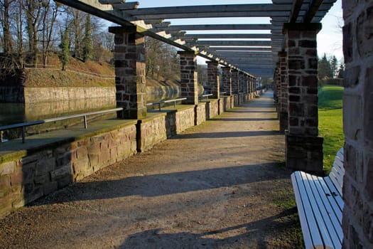 Pergola in the Bad Pyrmont spa gardens