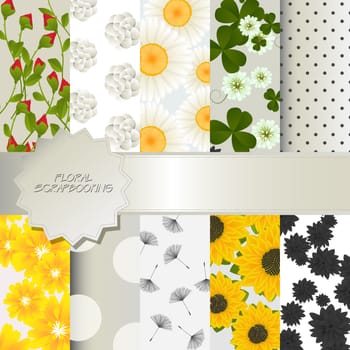 Collection of decorative floral scrapbooking