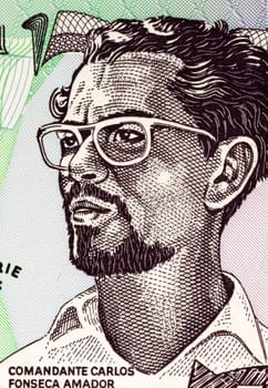 Carlos Fonseca (1936-1976) on 50 Cordobas 1984 Banknote from Nicaragua. Nicaraguan teacher and librarian who founded the Sandinista National Liberation Front.