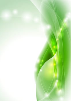 Abstract green wavy background. Vector design eps 10. Gradient mesh included