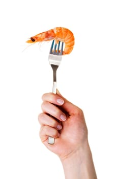 Shrimp on fork