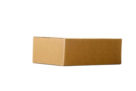 Cardboard box isoalted on white