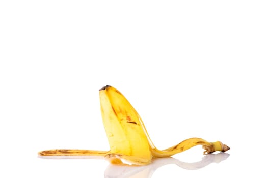 Banana skin isolated on white background