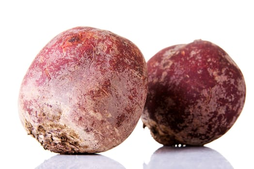 Red beets  isolated on white