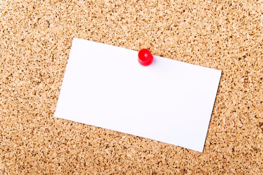 Note paper on cork board