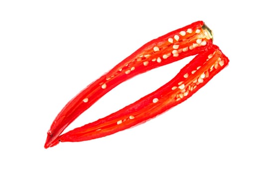 Red hot chilie peppers, isolated on white