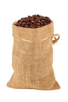 Jute bag with coffee beans