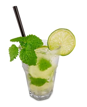 Cocktail mojito on white background