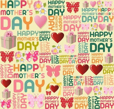 Happy mother Day seamless pattern background. Vector file layered for easy manipulation and coloring.