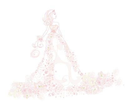 beautiful bride in white dress card