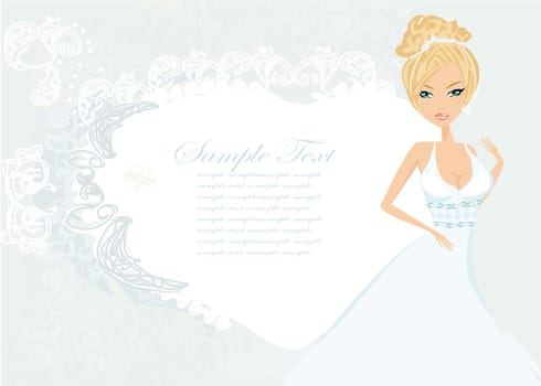 beautiful bride in white dress card
