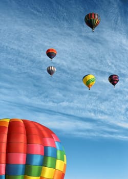 colorful hot air balloons