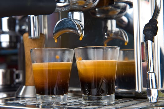 Espresso in glassware