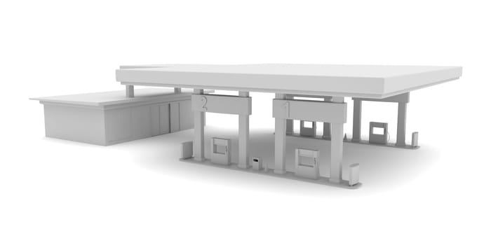 3d rendered image of project for petrol station