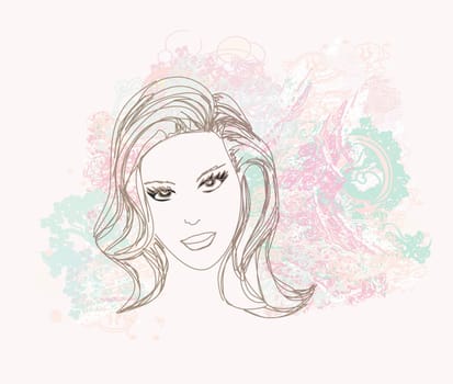 Abstract Beautiful Woman Portrait