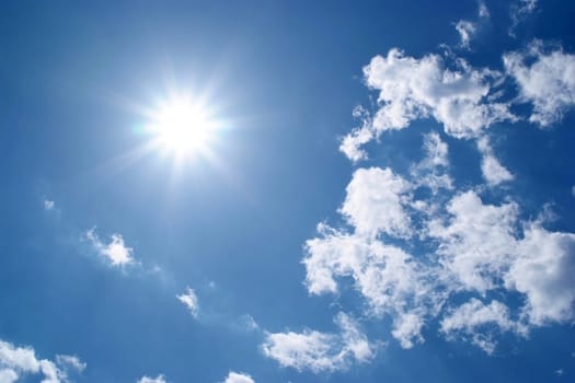 Clear blue sky with clouds