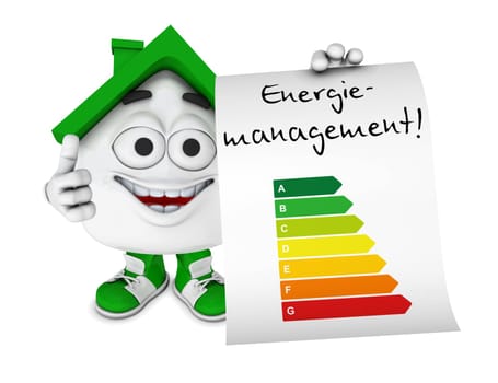 Small 3D House Green - Energy Management Concept 1