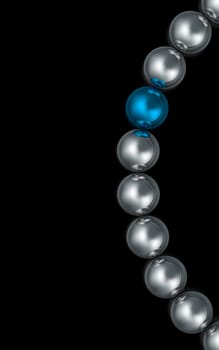 3D Balls in a Circle - Blue Silver 02