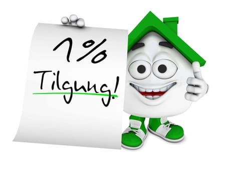 Small 3D House Green - 1 percent repayment