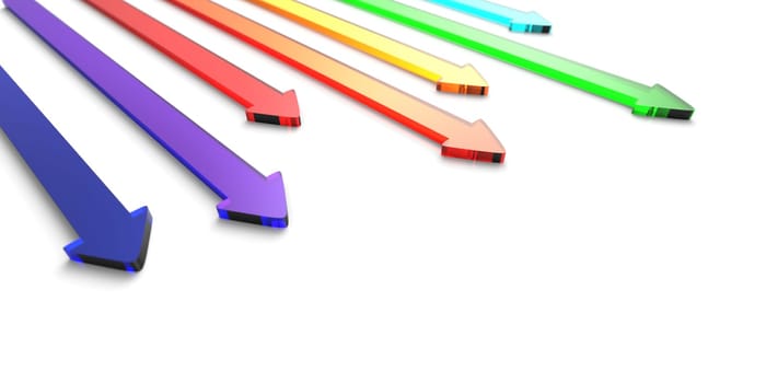 Colorful 3D Arrows Isolated 1