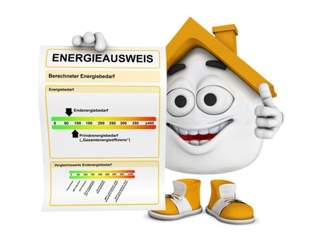 Small 3D House Orange - Energy Performance Certificate Concept 1