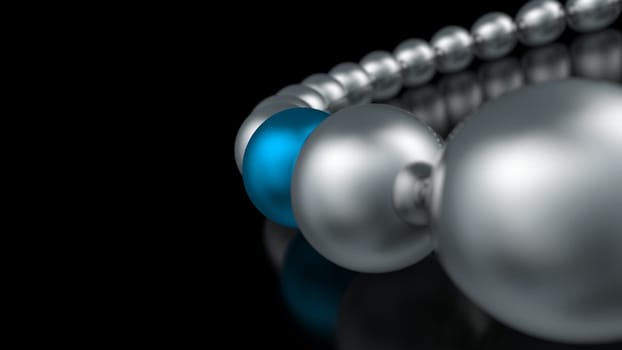3D Balls in a Circle - Blue Silver 01