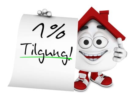 Small 3D House Red - 1 Percent Repayment