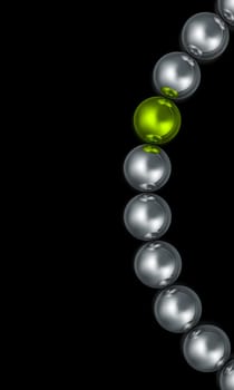 3D Balls in a Circle - Green Silver 01