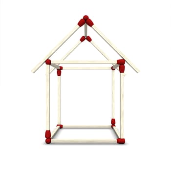 Dream house construction made of matches 2